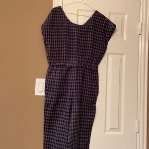 Charcoal plaid jumpsuit